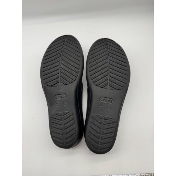 Crocs Black Sanrah Strappy Sandal Slide On Shoe Women Size 7 - Picture 9 of 11